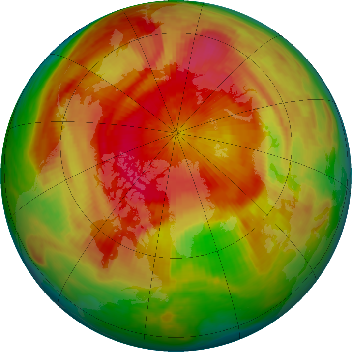 Arctic ozone map for 01 April 1988